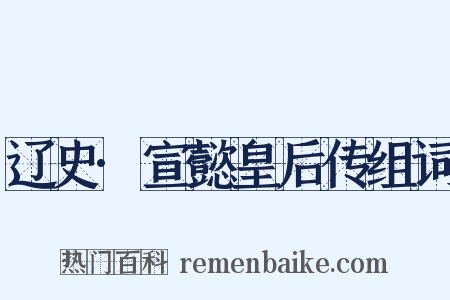 辽史·宣懿皇后传组词是什么意思的图片